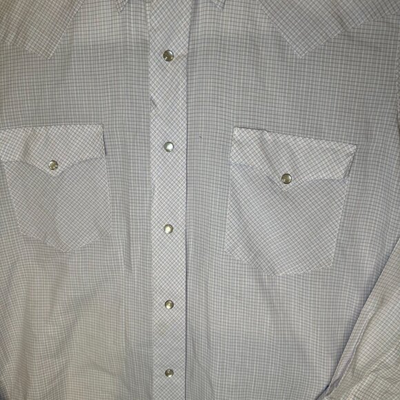 Western Fashions Shirt Mens 16 /30 Beige Pearl Snap Long Sleeve - Picture 4 of 6